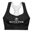 Load image into Gallery viewer, Olympus Women's Black Longline Sports Bra White Logo
