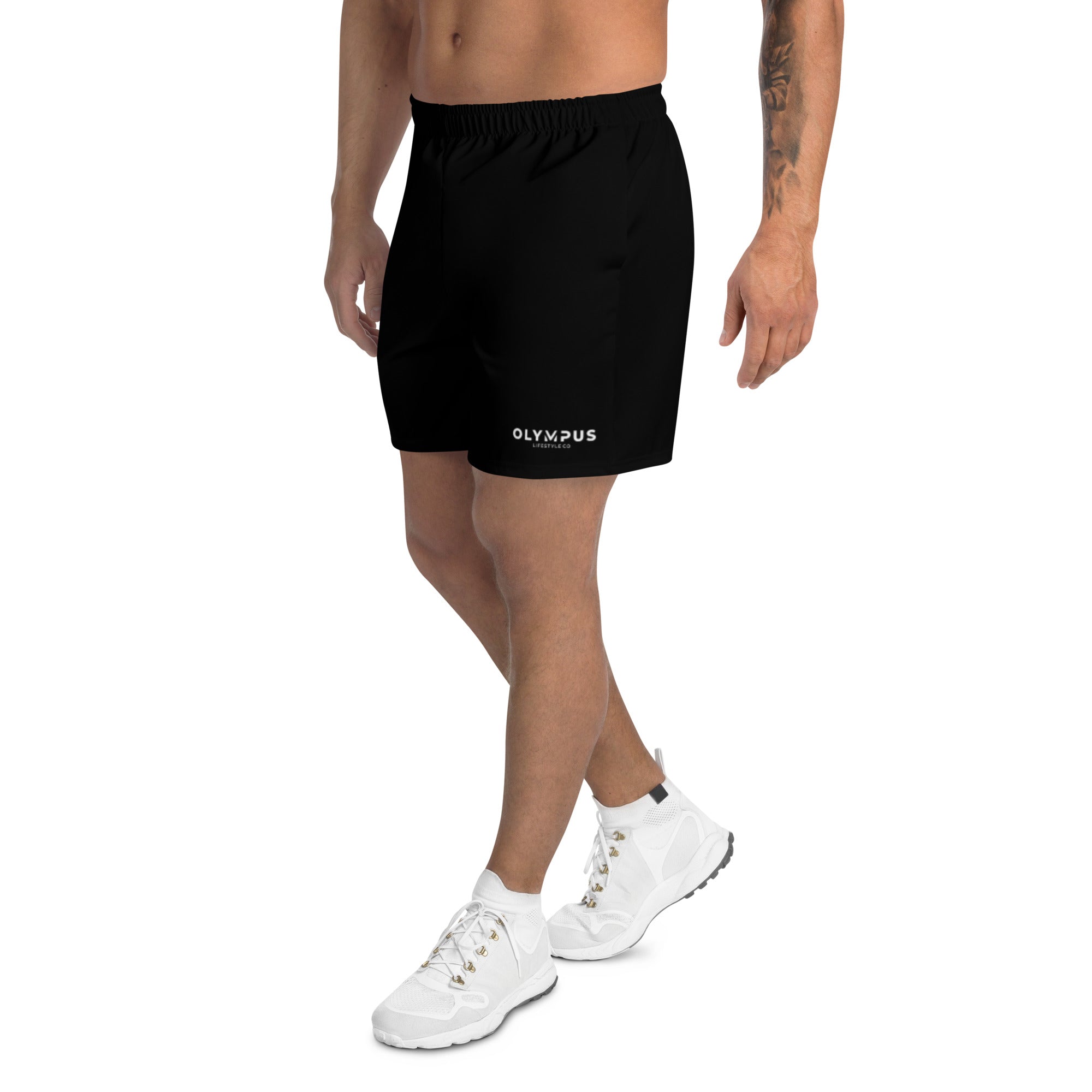 Olympus Men's Athletic Shorts White Text Logo