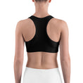 Load image into Gallery viewer, Olympus Women's Black Sports Bra White Text Logo
