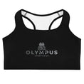 Load image into Gallery viewer, Olympus Women's Black Sports Bra Grey Logo
