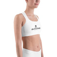 Load image into Gallery viewer, Olympus Women's White Sports Bra Black Logo
