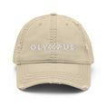 Load image into Gallery viewer, Olympus Distressed Dad Hat White Logo
