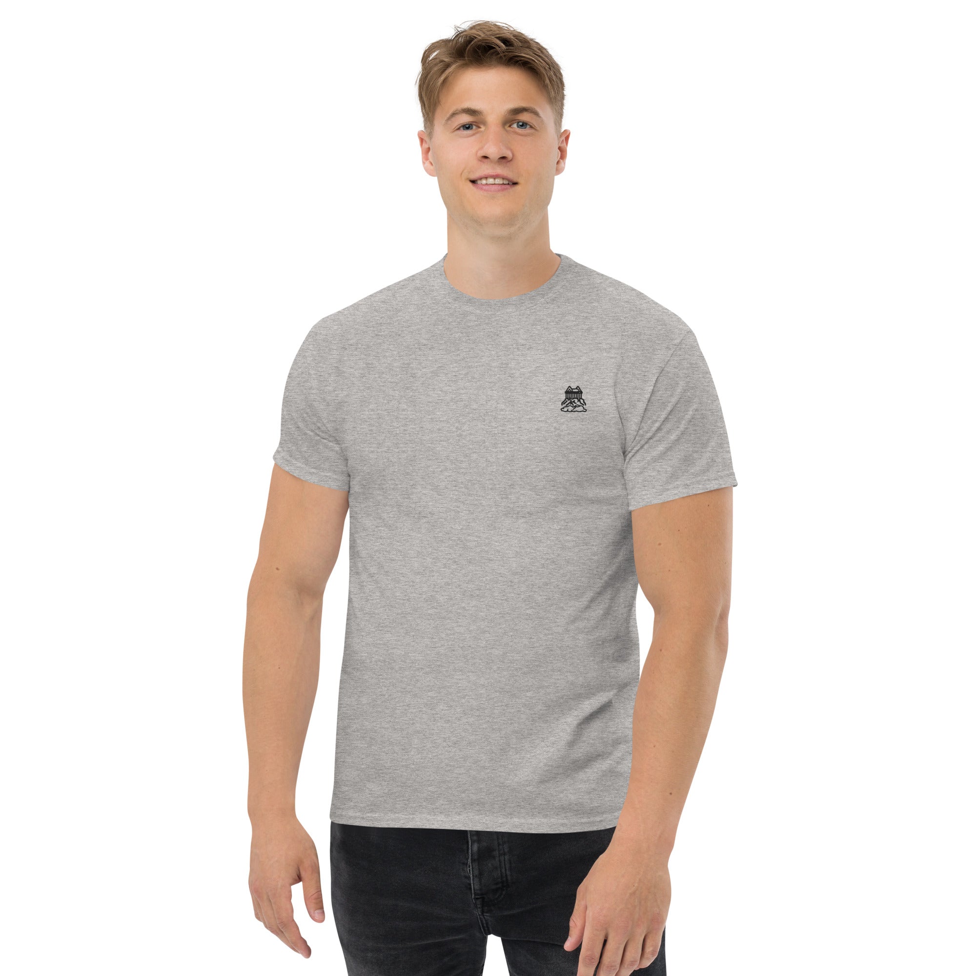 Olympus Men's Embroidered T-Shirt Black Logo