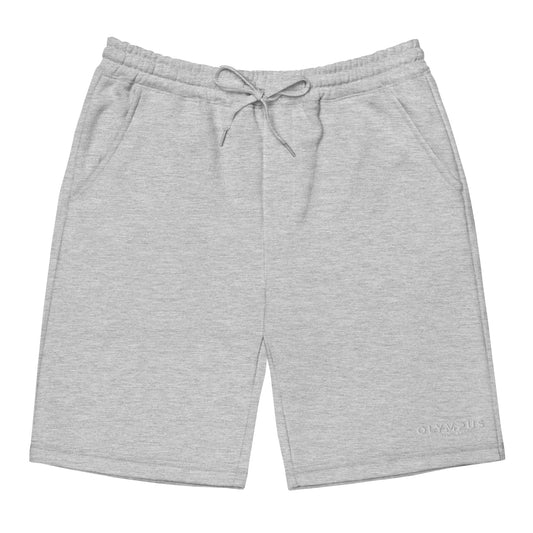 Olympus Men's Grey Fleece Shorts White Text Logo