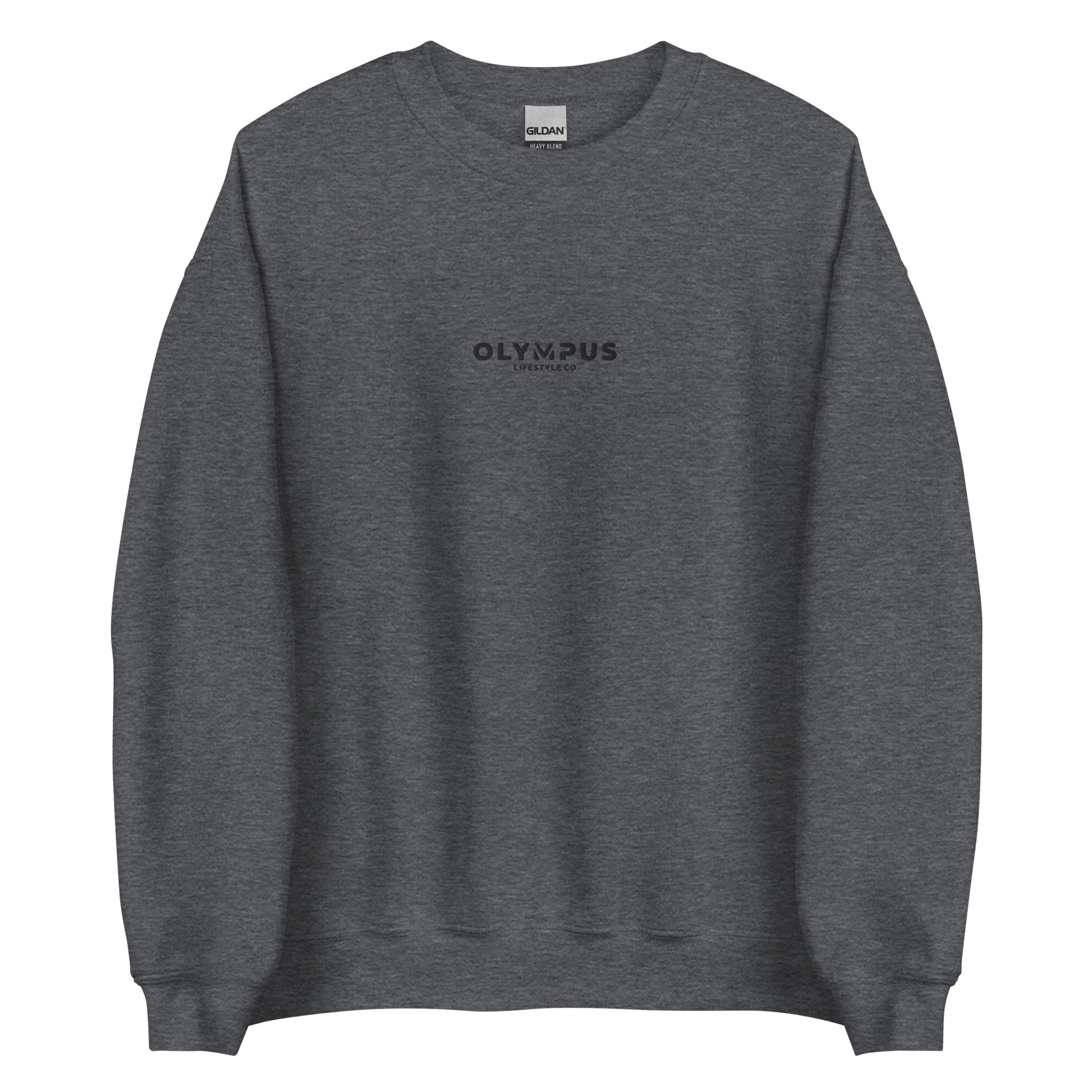 Olympus Men's Embroidered Crewneck Black Text Logo