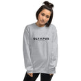 Load image into Gallery viewer, Olympus Women's Printed Crewneck Black Text Logo
