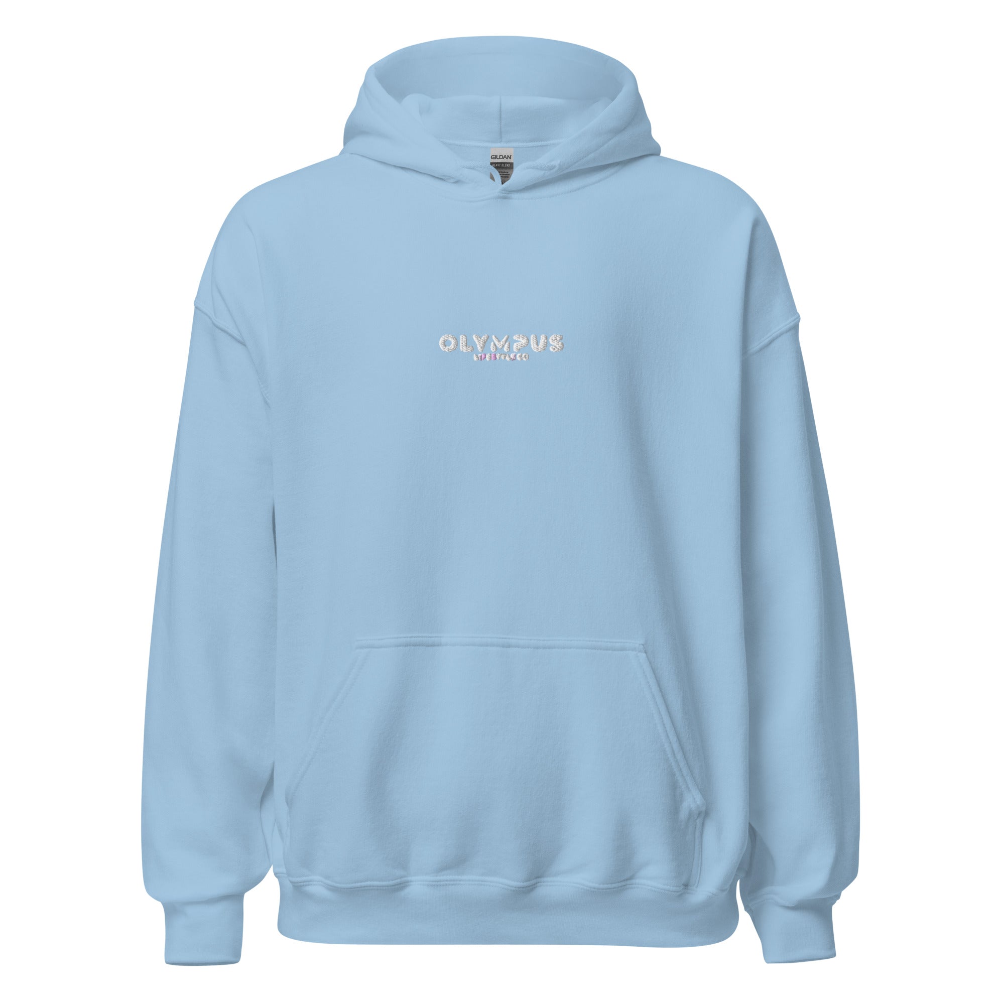 Olympus Men's Embroidered Hoodie White Text Logo