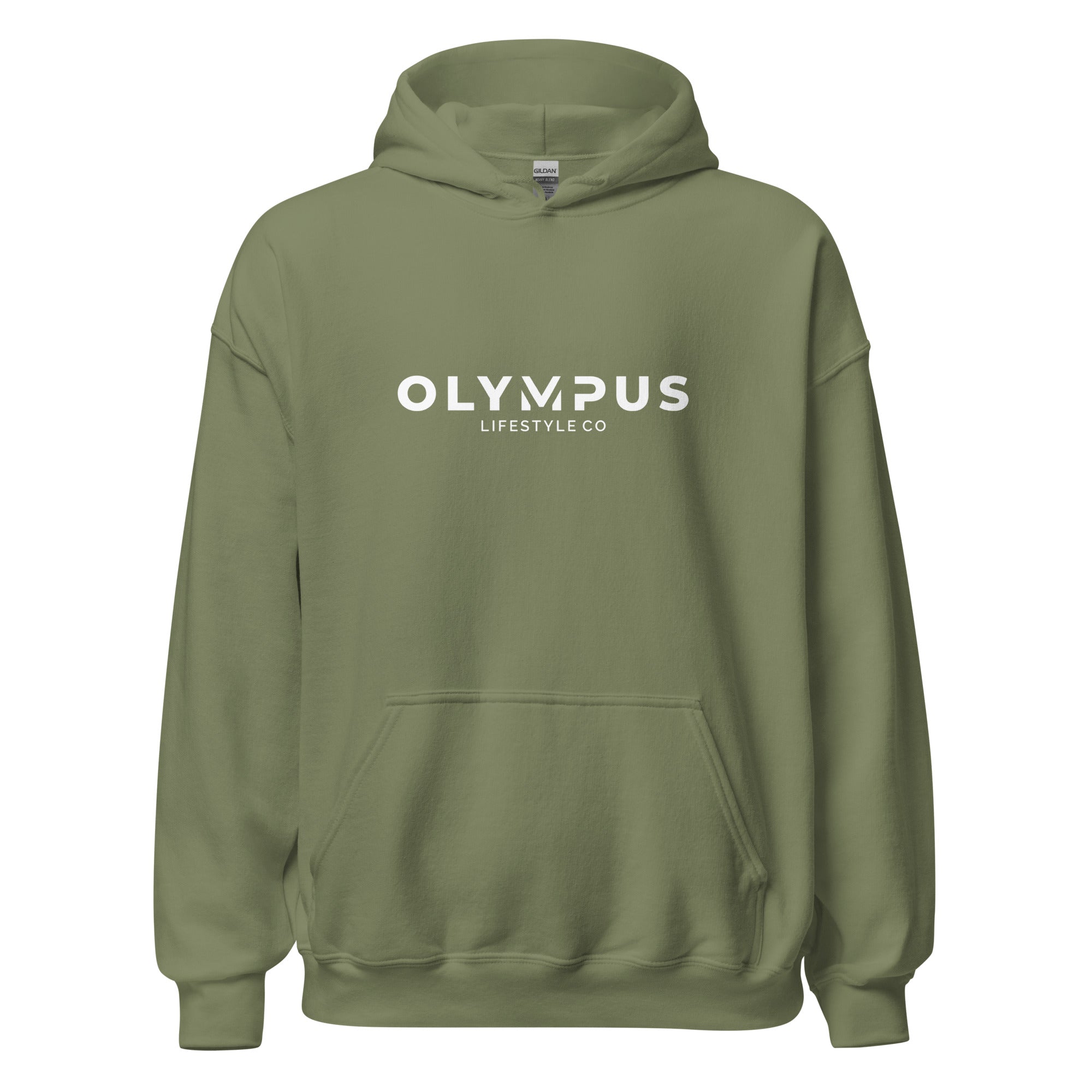 Olympus Men's Printed Hoodie White Text Logo