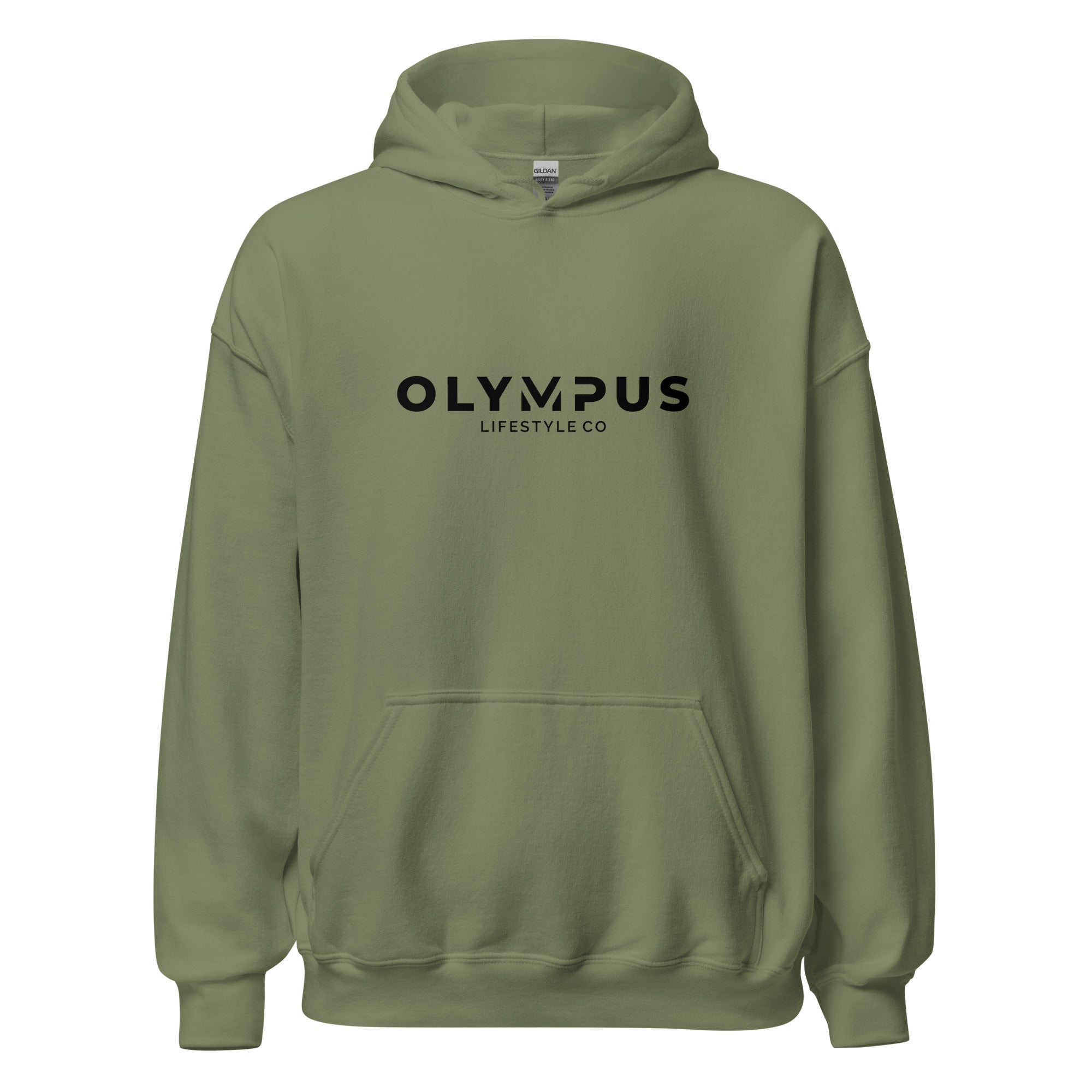 Olympus Men's Printed Hoodie Black Text Logo