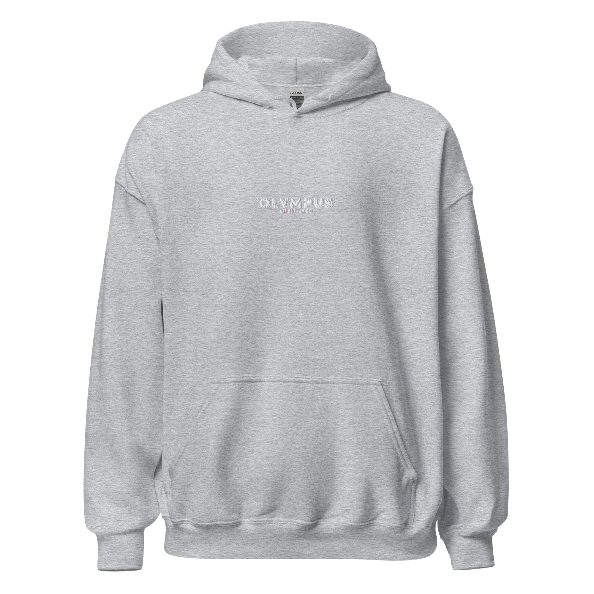 Olympus Men's Embroidered Hoodie White Text Logo
