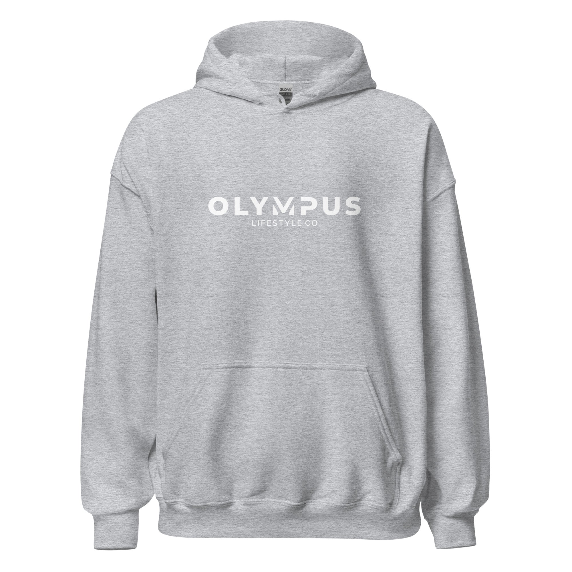 Olympus Men's Printed Hoodie White Text Logo