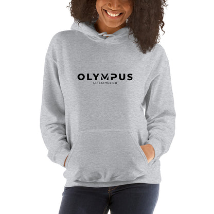 Olympus Women's Printed Hoodie Black Text Logo