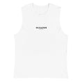 Load image into Gallery viewer, Olympus Men's Embroidered Muscle Shirt Black Text Logo
