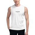 Load image into Gallery viewer, Olympus Men's Embroidered Muscle Shirt Black Text Logo
