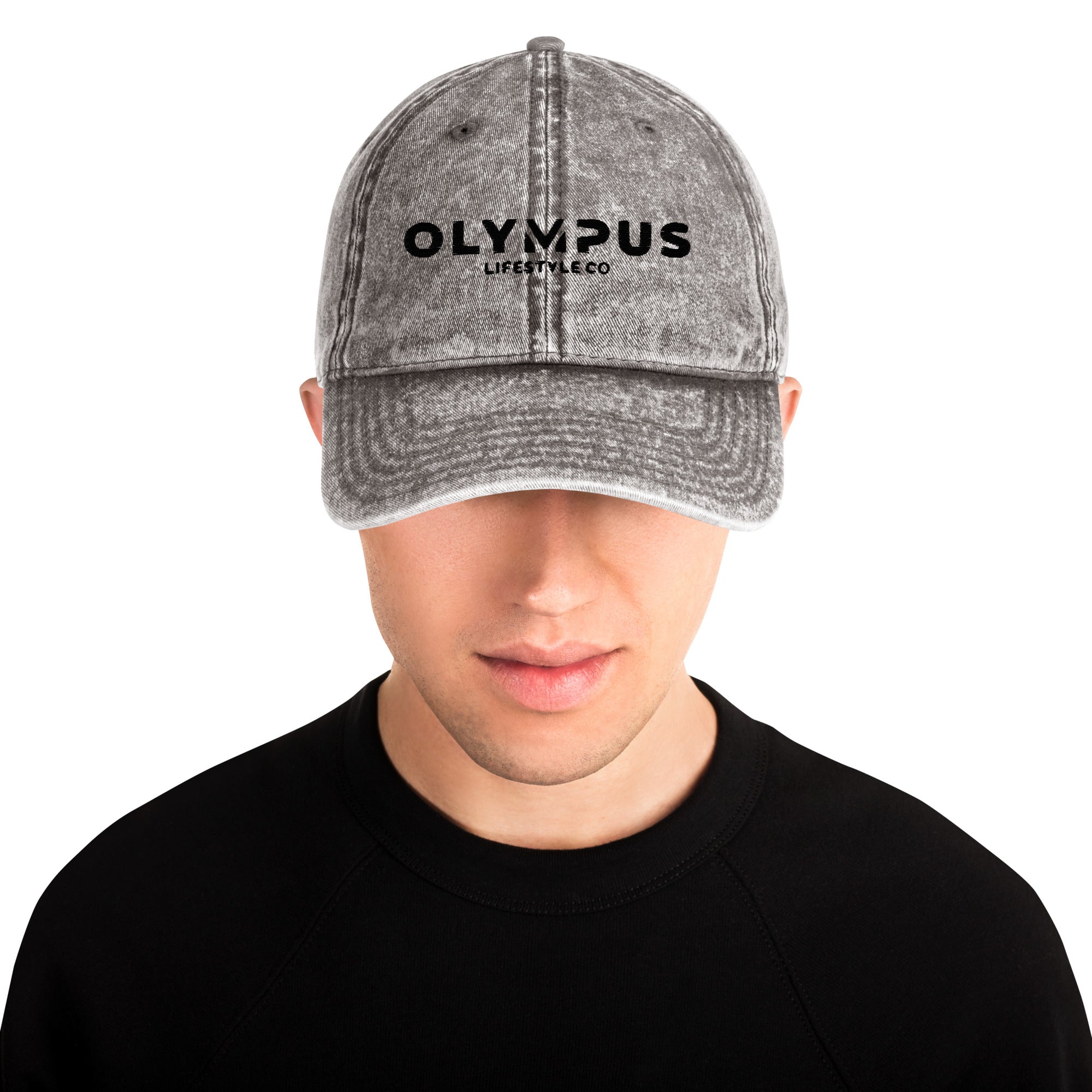 Olympus Vintage Style Cap Black Logo