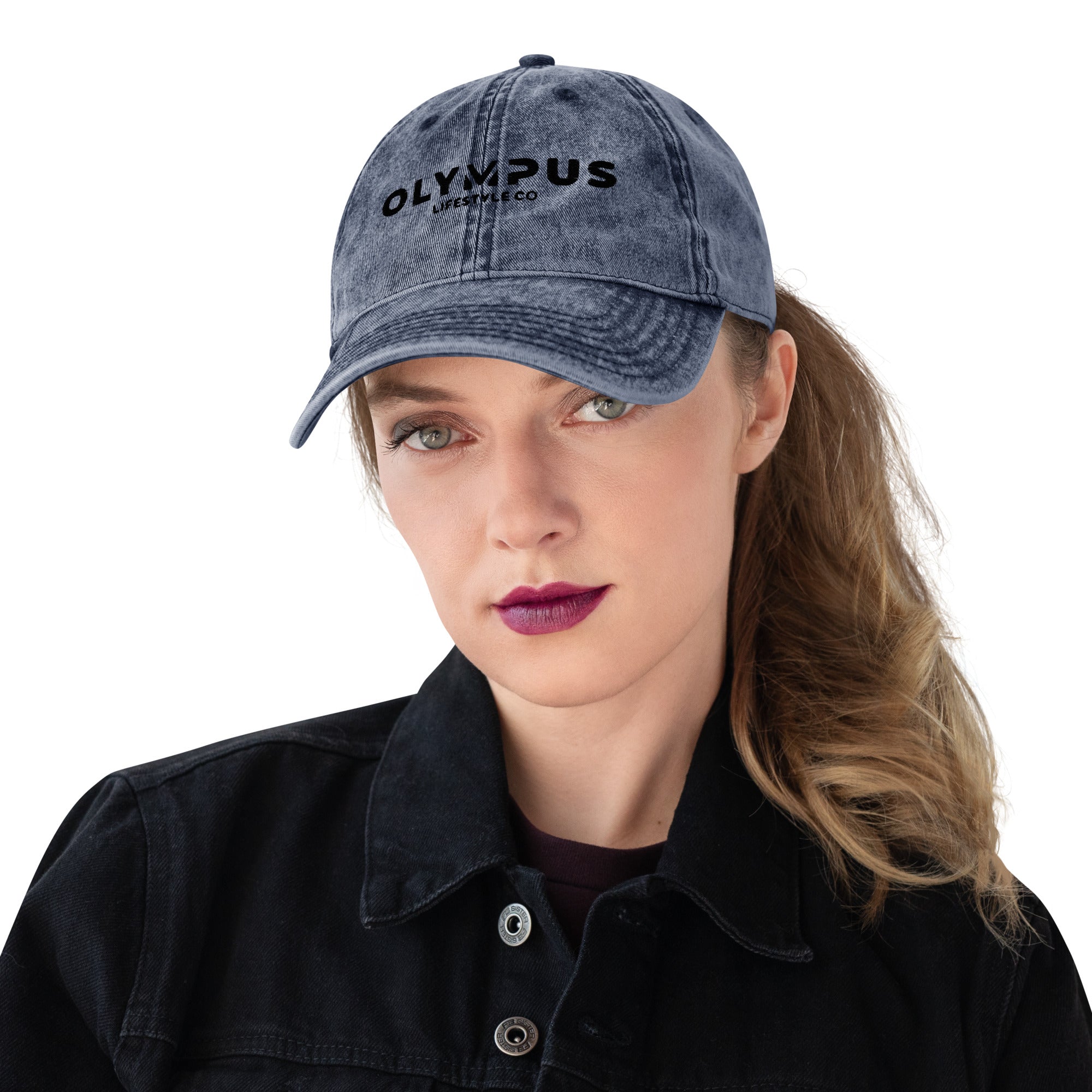 Olympus Vintage Style Cap Black Logo